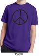 Basic Black Peace Kids Moisture Wicking Shirt