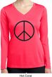 Basic Black Peace Ladies Dry Wicking Long Sleeve Shirt