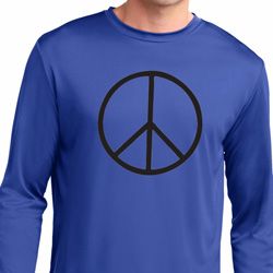 Basic Black Peace Mens Dry Wicking Long Sleeve Shirt