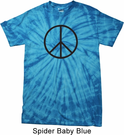 Basic Black Peace Spider Tie Dye Shirt
