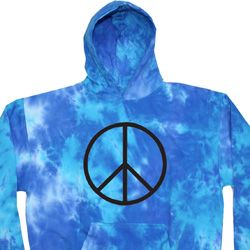 Basic Black Peace Tie Dye Hoodie