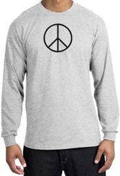 BASIC PEACE BLACK Sign Symbol Adult Long Sleeve T-shirt - Ash