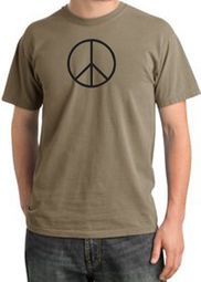 BASIC PEACE BLACK Sign Symbol Adult Pigment Dyed T-shirt - Sandstone