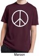 Basic White Peace Kids Moisture Wicking Shirt