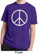 Basic White Peace Kids Moisture Wicking Shirt
