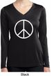 Basic White Peace Ladies Dry Wicking Long Sleeve Shirt