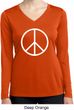 Basic White Peace Ladies Dry Wicking Long Sleeve Shirt