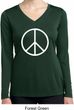 Basic White Peace Ladies Dry Wicking Long Sleeve Shirt