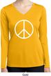 Basic White Peace Ladies Dry Wicking Long Sleeve Shirt