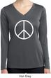 Basic White Peace Ladies Dry Wicking Long Sleeve Shirt
