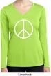 Basic White Peace Ladies Dry Wicking Long Sleeve Shirt