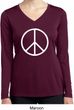 Basic White Peace Ladies Dry Wicking Long Sleeve Shirt