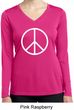 Basic White Peace Ladies Dry Wicking Long Sleeve Shirt