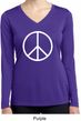 Basic White Peace Ladies Dry Wicking Long Sleeve Shirt