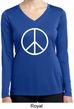 Basic White Peace Ladies Dry Wicking Long Sleeve Shirt
