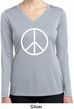 Basic White Peace Ladies Dry Wicking Long Sleeve Shirt