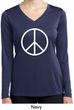 Basic White Peace Ladies Dry Wicking Long Sleeve Shirt