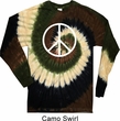 Basic White Peace Long Sleeve Tie Dye Shirt