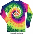 Basic White Peace Long Sleeve Tie Dye Shirt