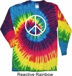 Basic White Peace Long Sleeve Tie Dye Shirt