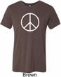 Basic White Peace Mens Tri Blend Crewneck Shirt