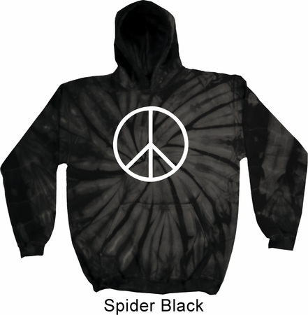 Basic White Peace Tie Dye Hoodie