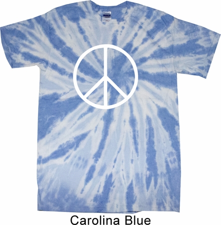 Basic White Peace Twist Tie Dye Shirt