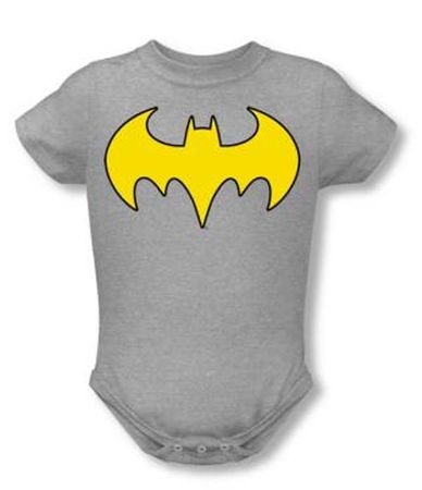 Batgirl Baby Romper Logo DC Comics Athletic Heather  Infant Creeper