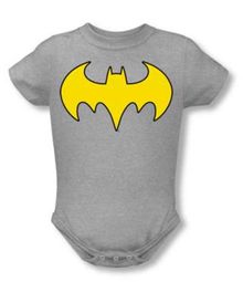 Batgirl Baby Romper Logo DC Comics Athletic Heather  Infant Creeper