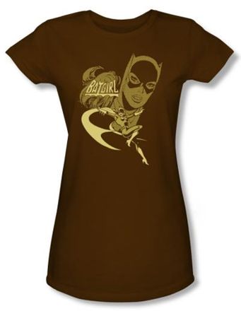 Batgirl Juniors T-shirt - DC Comics Flying Batgirl Brown