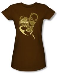 Batgirl Juniors T-shirt - DC Comics Flying Batgirl Brown