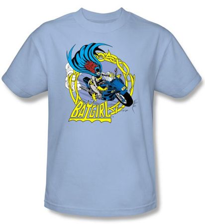 Batgirl Kids T-shirt - Batgirl Motorcycle Dc Comics  Light Blue Youth