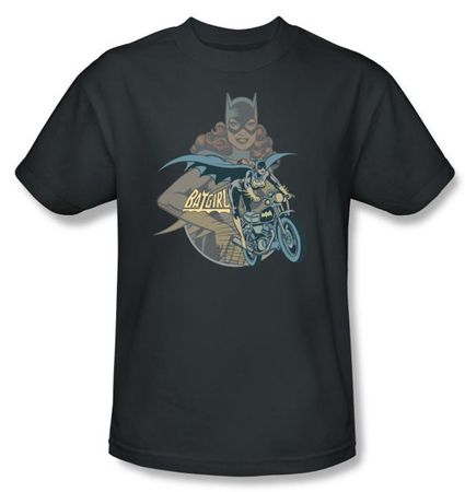 Batgirl T-shirt Batgirl Biker DC Comics Adult Charcoal Tee