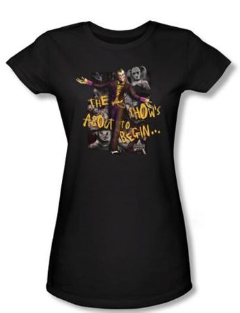 Batman Juniors T-Shirt - Arkham City About To Begin Black Tee