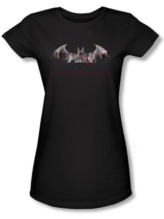Batman Juniors T-Shirt - Arkham City Bat Fill Black Tee