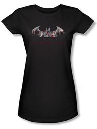 Batman Juniors T-Shirt - Arkham City Bat Fill Black Tee Batman Juniors T-Shirt - Arkham City Bat Fill Black Tee