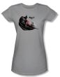Batman Juniors T-Shirt - Arkham City Ready To Pounce Silver Tee