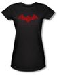 Batman Juniors T-Shirt - Arkham City Red Bat Black Tee