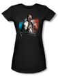 Batman Juniors T-Shirt - Arkham City Two Face Black Tee