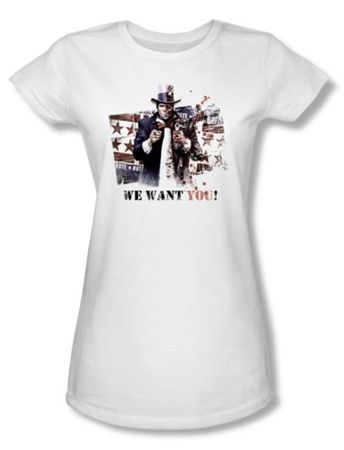 Batman Juniors T-Shirt- Arkham City We Want You White Tee