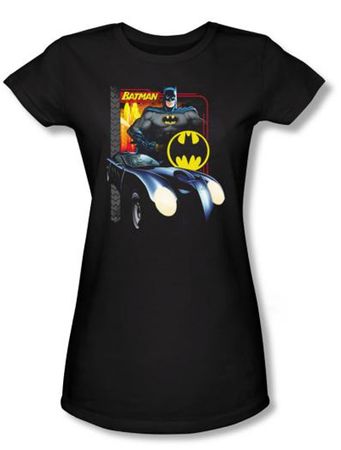 Batman Juniors T-Shirt - Bat Racing Black Tee