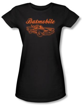 Batman Juniors T-Shirt - Batmobile Black Tee