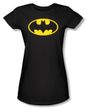 Batman Juniors T-Shirt - Classic Logo Black Tee