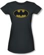 Batman Juniors T-Shirt - Little Logos Charcoal Tee