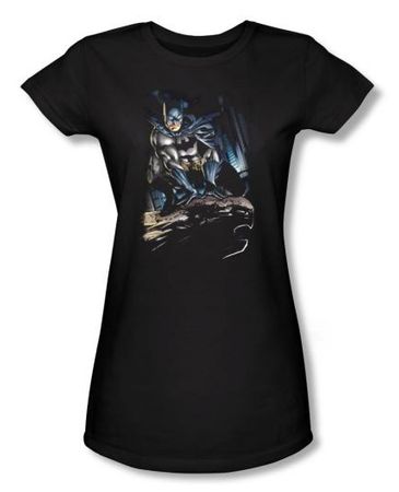 Batman Juniors T-Shirt - Perched Black Tee