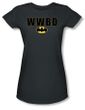 Batman Juniors T-Shirt - WWBD Bat Logo Charcoal Grey Tee