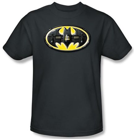 Batman Kids T-Shirt - Bat Mech Logo Youth Charcoal Gray Tee