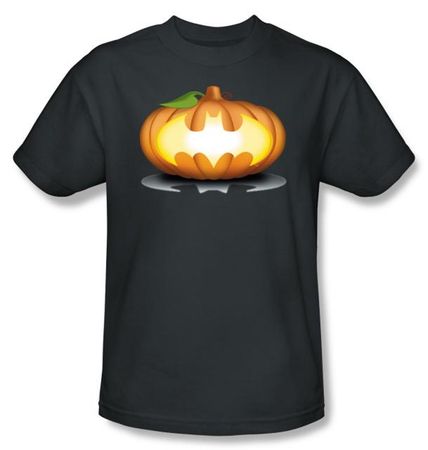 Batman Kids T-Shirt - Bat Pumpkin Logo Youth Charcoal Tee