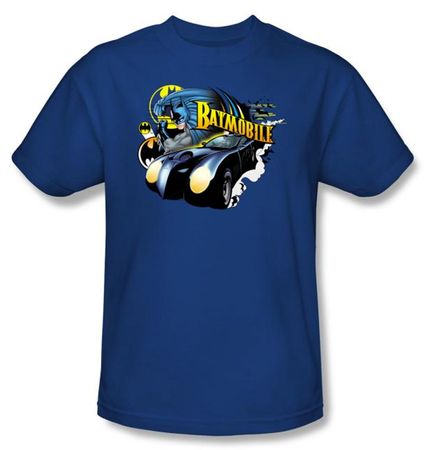 Batman Kids T-Shirt - Batmobile Youth Royal Blue Tee
