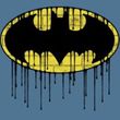 Batman Kids T-Shirt - Dripping Brick Wall Shield Youth Slate Blue Tee